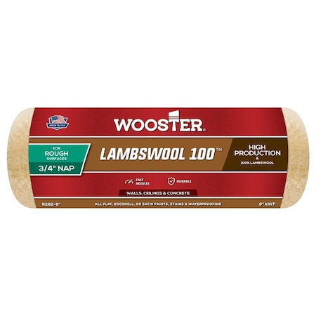 Wooster 9" Paint Roller Cover, 3/4" Nap Nap, Knit Lambswool R292
